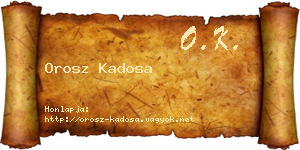 Orosz Kadosa névjegykártya